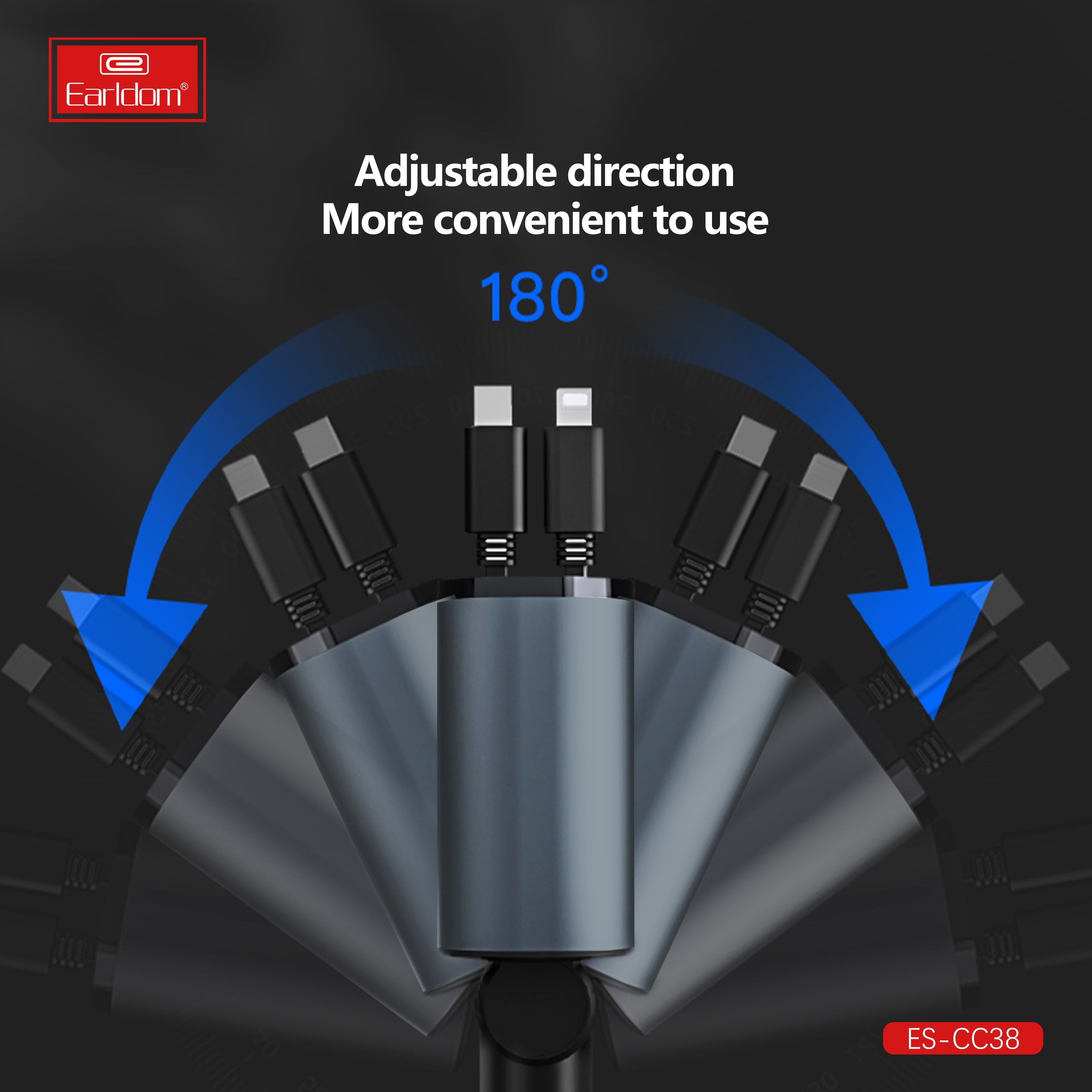 Earldom 63W USB+PD cable 80cm storage ios type-c car charger Earldom 63W USB+PD cable 80cm storage ios type-c car charger